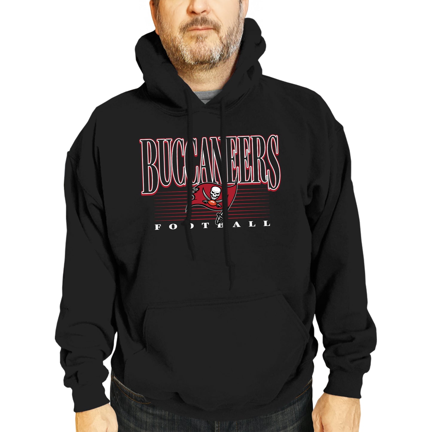 Tampa Bay Buccaneers NFL Adult Unisex Overtime Blueprint Soft Fleece Hooded Sweatshirt - Black