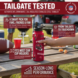 Tampa Bay Buccaneers NFL 34oz Quencher Stainless Steel Insulated Water Bottle - Red