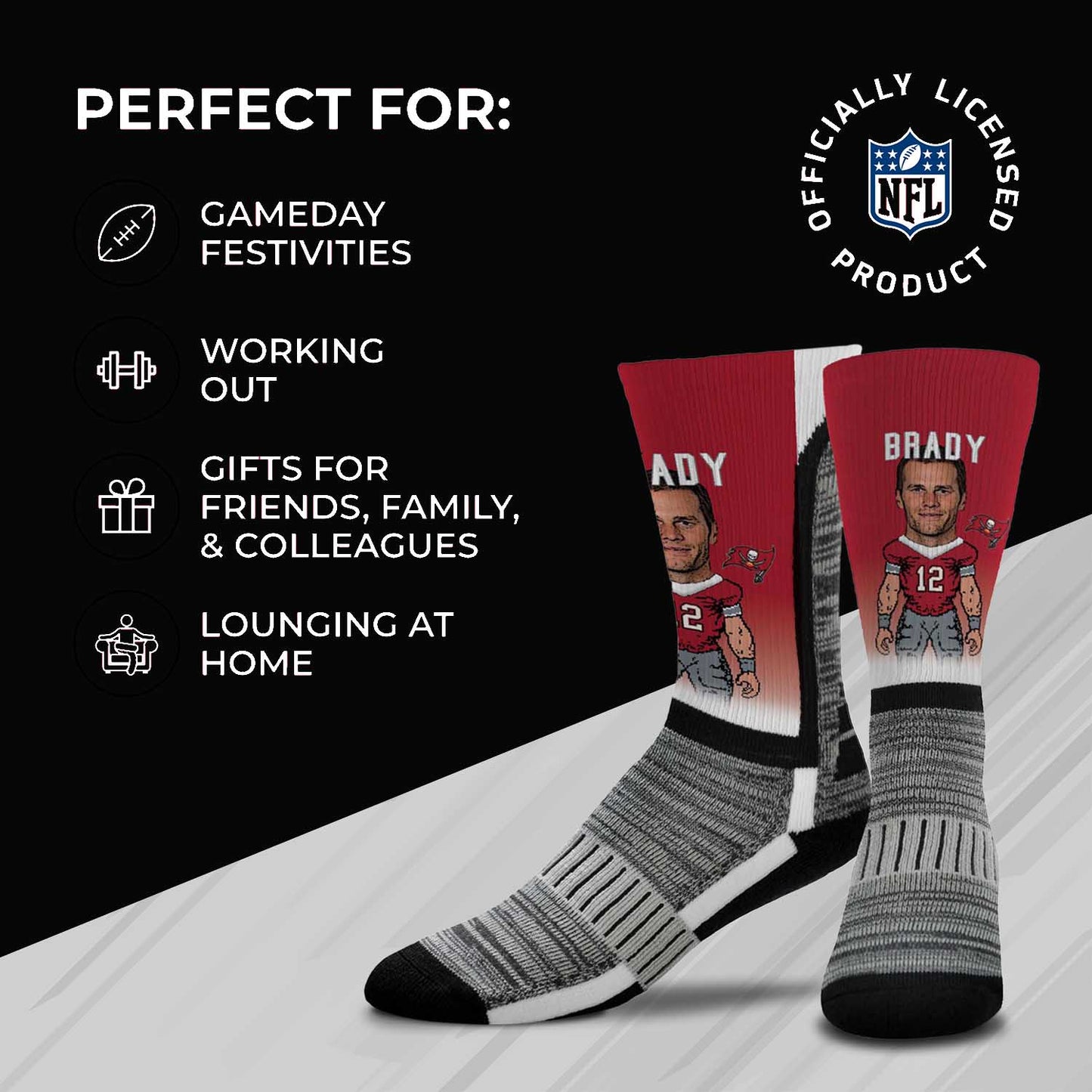 Tampa Bay Buccaneers NFL Youth V Curve Socks - Cardinal #12