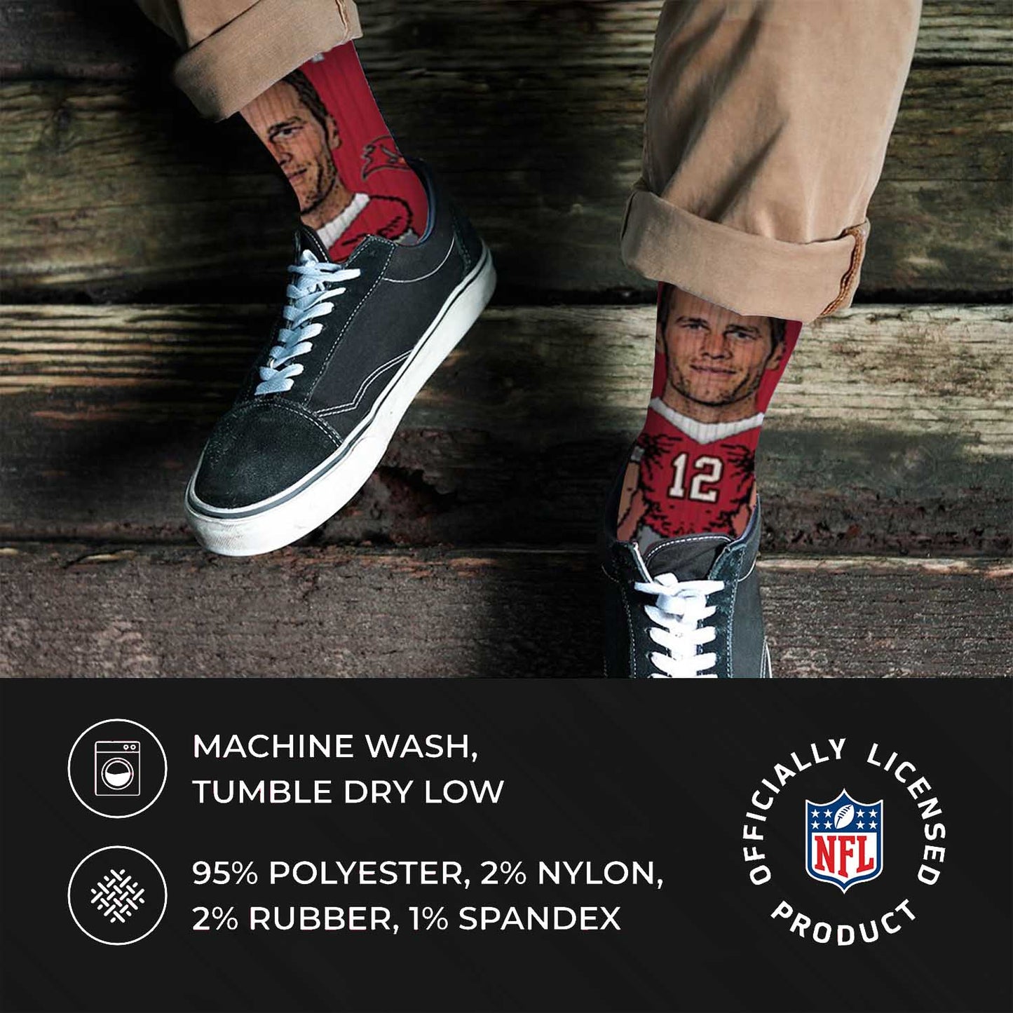 Tampa Bay Buccaneers NFL Youth V Curve Socks - Cardinal #12