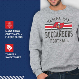 Tampa Bay Buccaneers NFL Team Stripe Crew Sweatshirt - Sport Gray