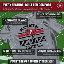 Tampa Bay Buccaneers NFL Youth Property Of Short Sleeve Lightweight T Shirt - Sport Gray