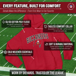 Tampa Bay Buccaneers NFL Youth Home Team Hoodie- Kids Hooded Sweatshirt - Red