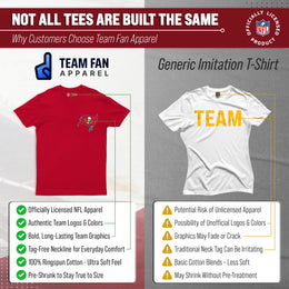 Tampa Bay Buccaneers NFL Pro Football Final Countdown Adult Cotton-Poly Short Sleeved T-Shirt For Men & Women - Cardinal