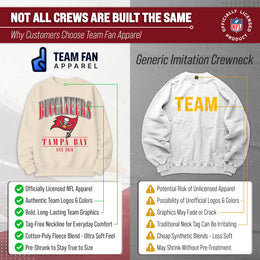 Tampa Bay Buccaneers Womens NFL Starstruck Crewneck Pullover - Cream