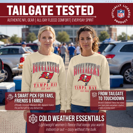 Tampa Bay Buccaneers Womens NFL Starstruck Crewneck Pullover - Cream