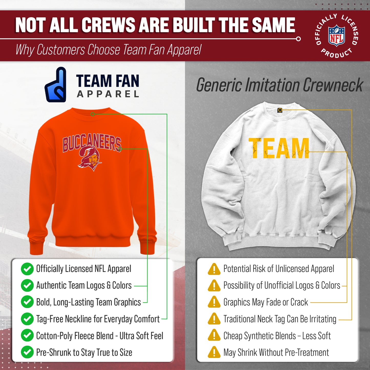 Tampa Bay Buccaneers NFL Home Team Crew - Orange