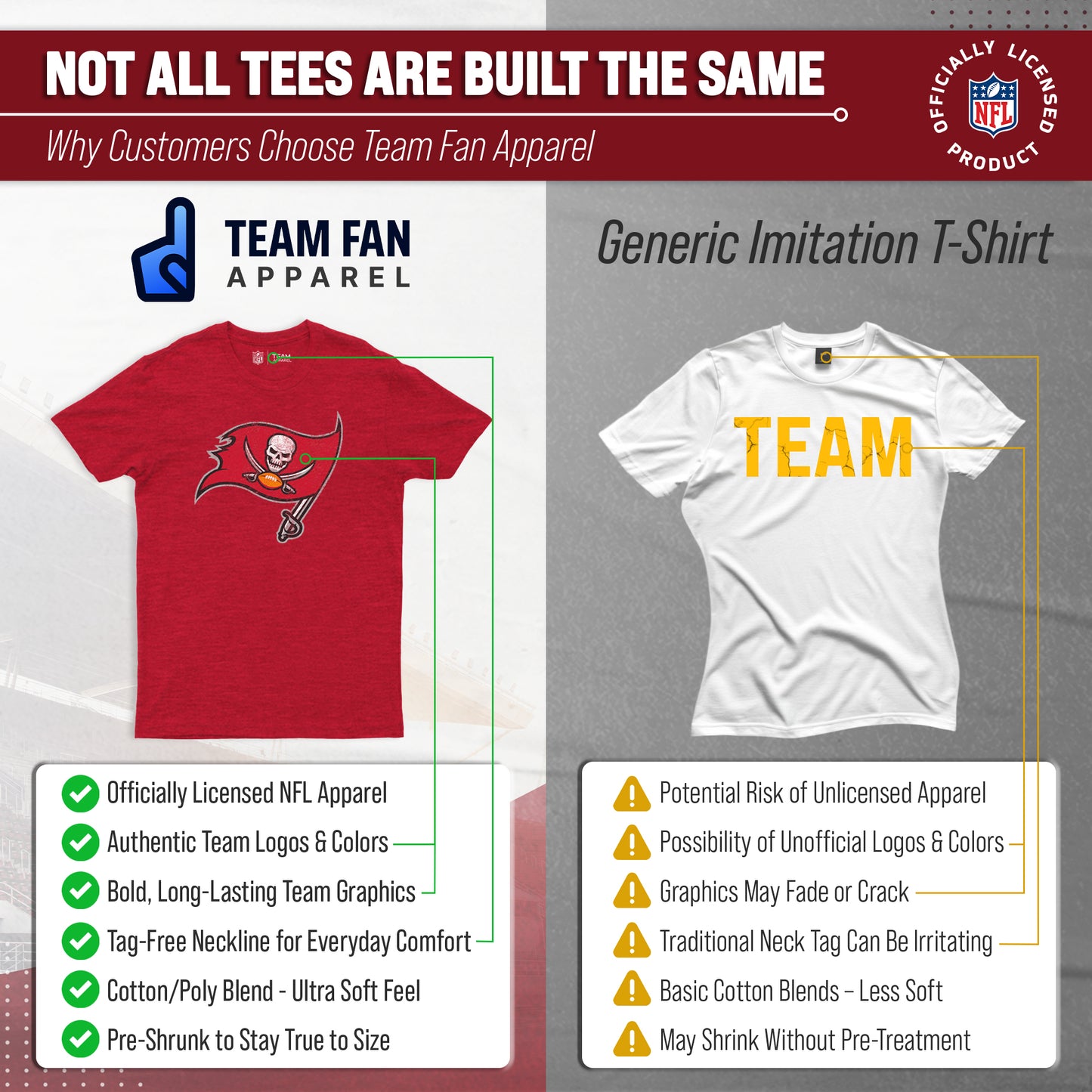 Tampa Bay Buccaneers NFL Modern Throwback T-shirt - Red