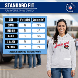 Tampa Bay Buccaneers Ladies NFL Scrimmage Line Fleece Pullover Hooded Sweatshirt - Gray Heather