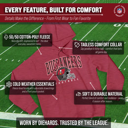 Tampa Bay Buccaneers NFL Adult Unisex All Star Soft Fleece Hooded Sweatshirt - Red Heather