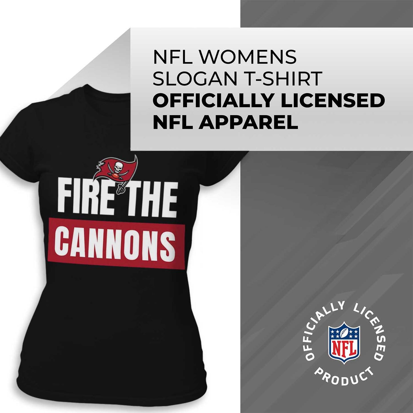 Tampa Bay Buccaneers NFL Womens Plus Size Team Slogan Short Sleeve T-Shirt - Black