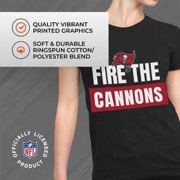 Tampa Bay Buccaneers NFL Womens Plus Size Team Slogan Short Sleeve T-Shirt - Black