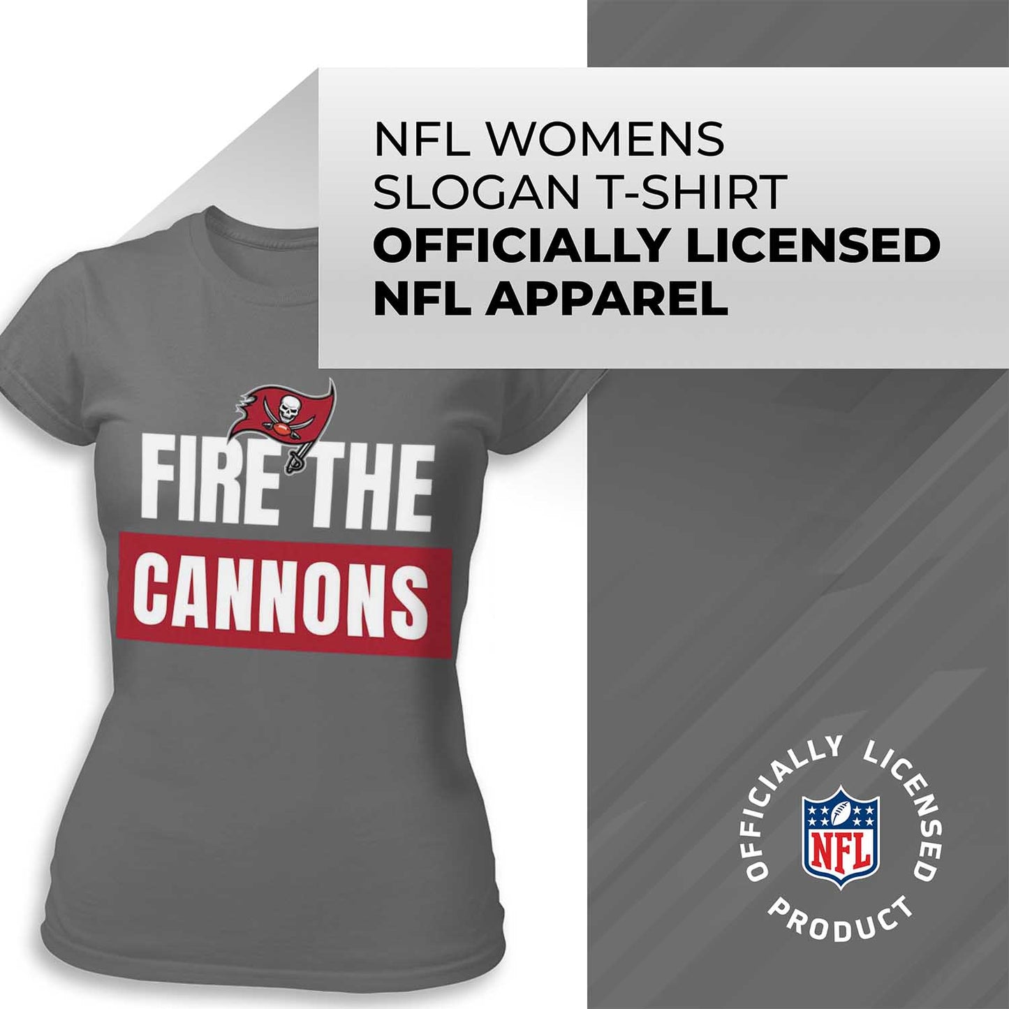 Tampa Bay Buccaneers NFL Womens Plus Size Team Slogan Short Sleeve T-Shirt - Sport Gray