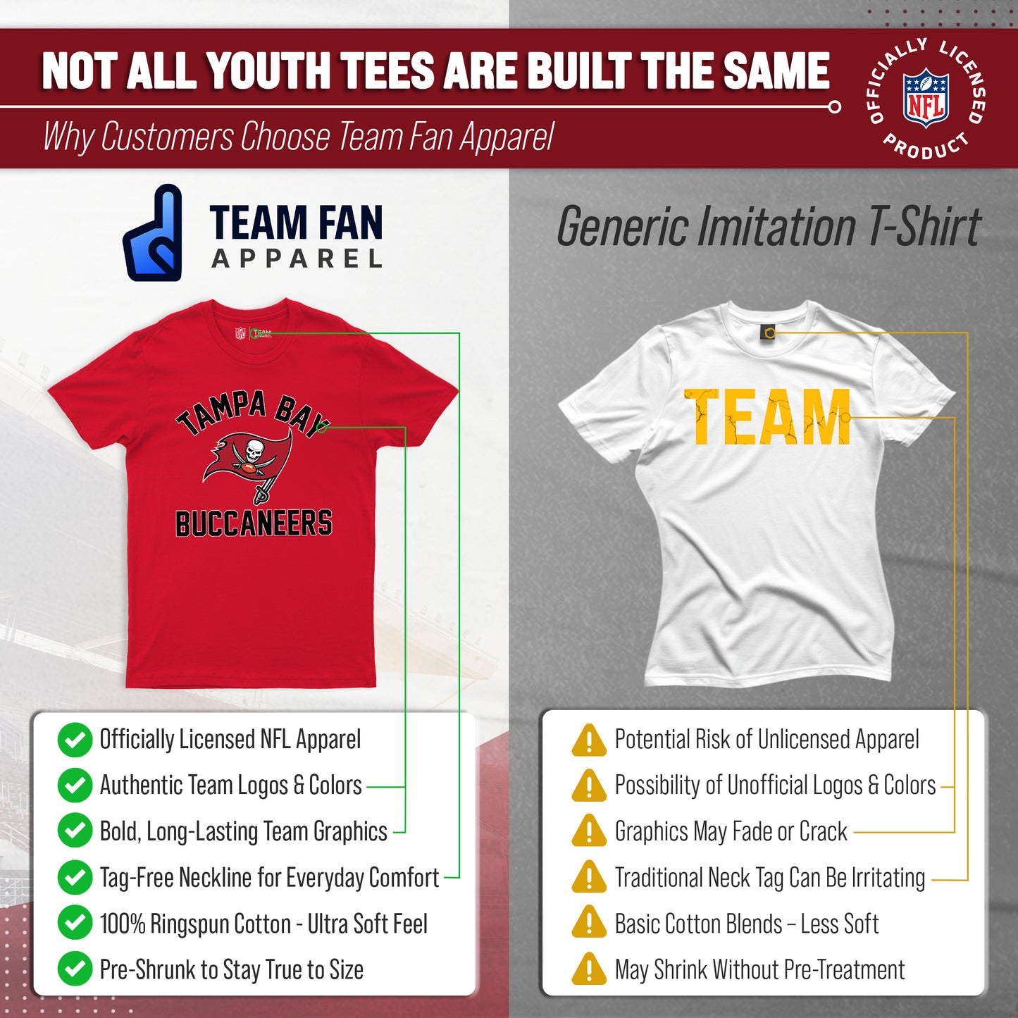 Tampa Bay Buccaneers NFL Youth Gameday Football T-Shirt - Red