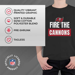 Tampa Bay Buccaneers NFL Youth Team Slogan Short Sleeve Lightweight T Shirt - Black