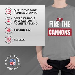 Tampa Bay Buccaneers NFL Youth Team Slogan Short Sleeve Lightweight T Shirt - Gray