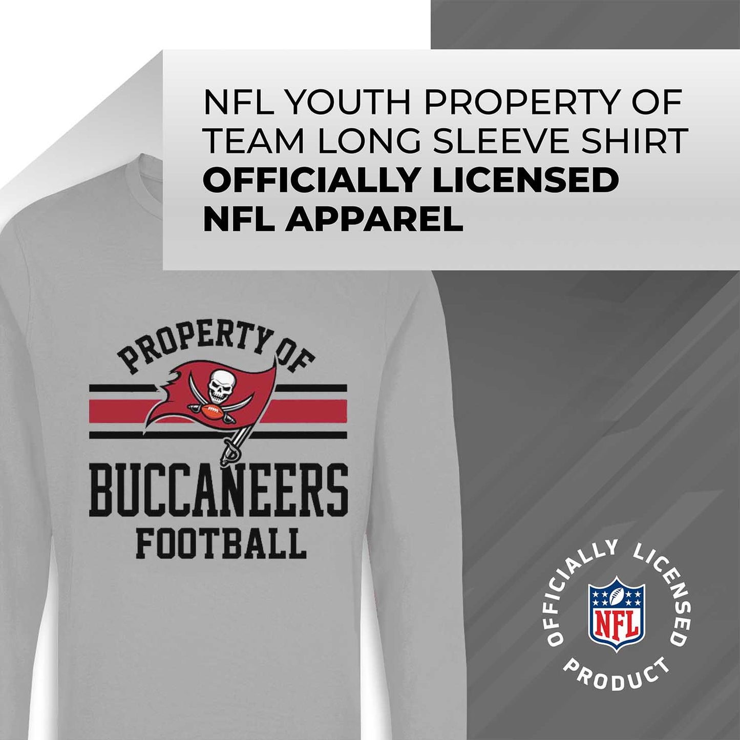Tampa Bay Buccaneers NFL Youth Property Of Crew Sweatshirt - Sport Gray