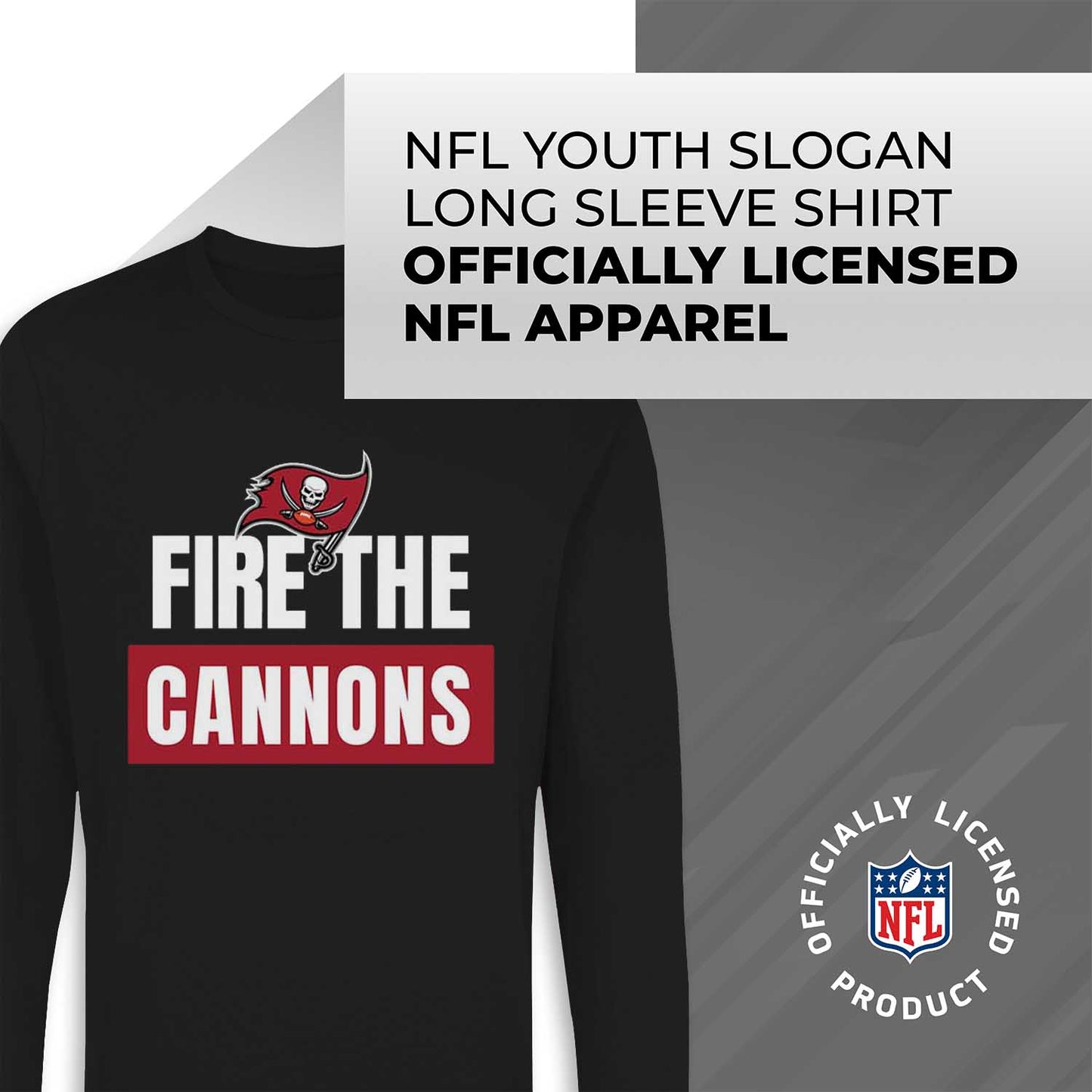 Tampa Bay Buccaneers NFL Youth Team Slogan crewneck Sweatshirt - Black