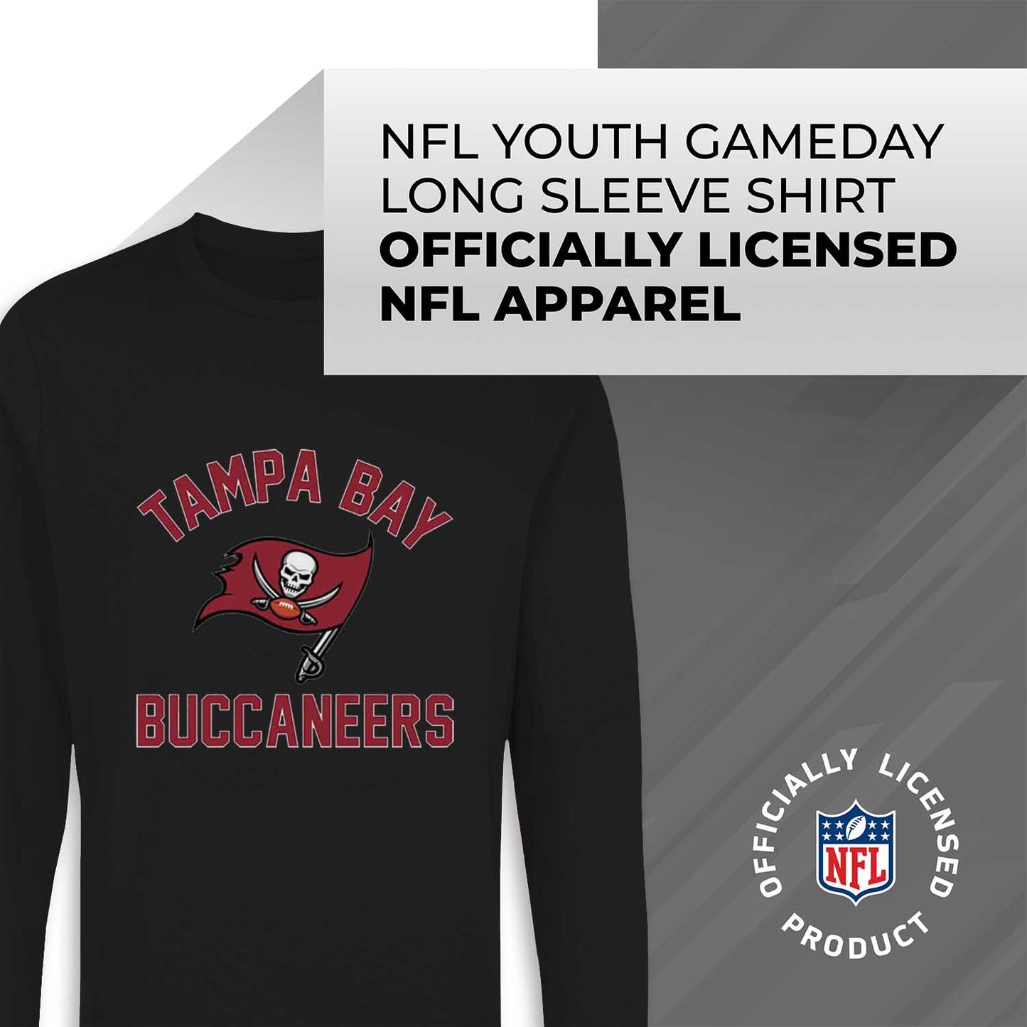 Tampa Bay Buccaneers NFL Gameday Youth Football Long Sleeve Shirt - Black