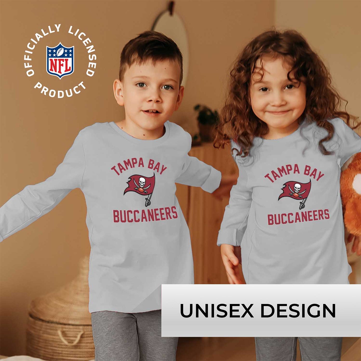 Tampa Bay Buccaneers NFL Gameday Youth Football Long Sleeve Shirt - Gray