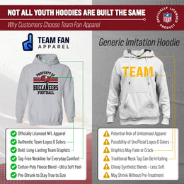 Tampa Bay Buccaneers NFL Youth Property Of Hooded Sweatshirt - Sport Gray