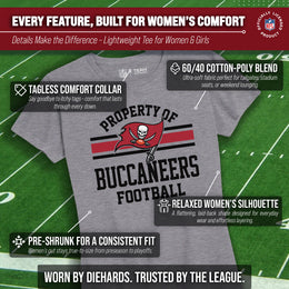 Tampa Bay Buccaneers NFL Womens Short Sleeve Property of Tshirt - Gray