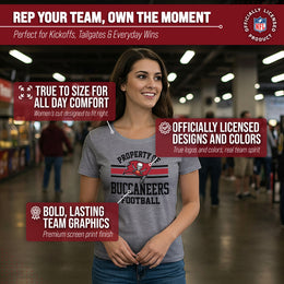 Tampa Bay Buccaneers NFL Womens Short Sleeve Property of Tshirt - Gray