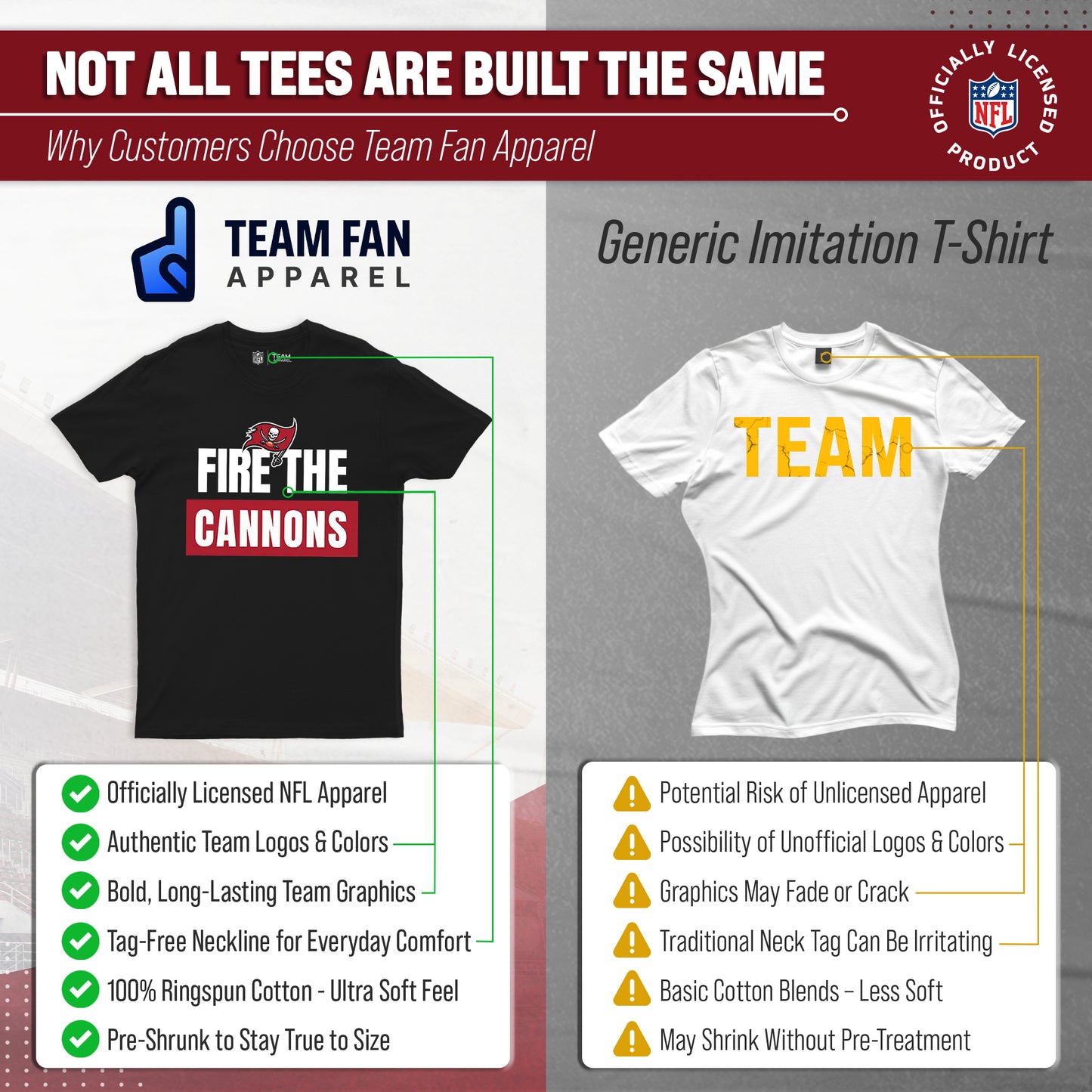 Tampa Bay Buccaneers NFL Adult Team Slogan Unisex T-Shirt - Black