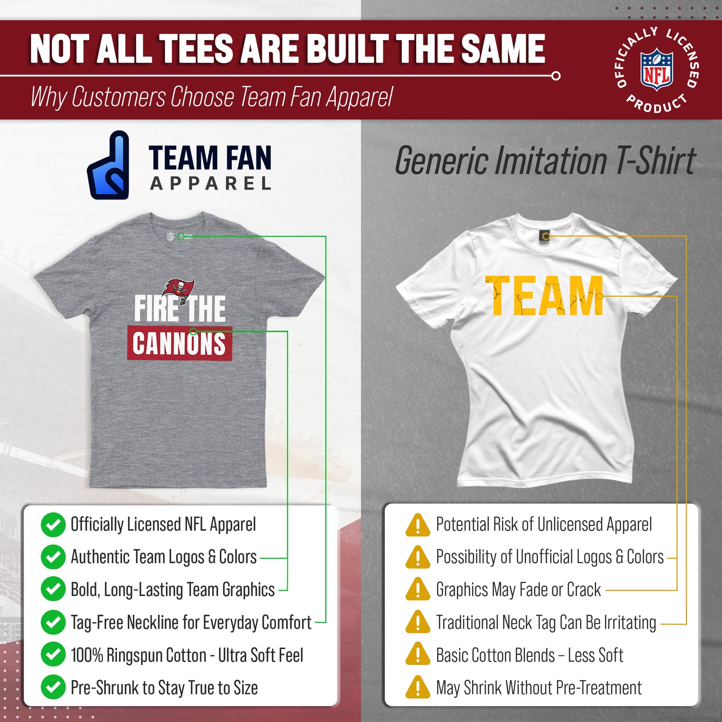 Tampa Bay Buccaneers NFL Adult Team Slogan Unisex T-Shirt - Sport Gray