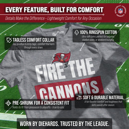 Tampa Bay Buccaneers NFL Adult Team Slogan Unisex T-Shirt - Sport Gray