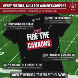 Tampa Bay Buccaneers NFL Womens Team Slogan Short Sleeve Tshirt - Black
