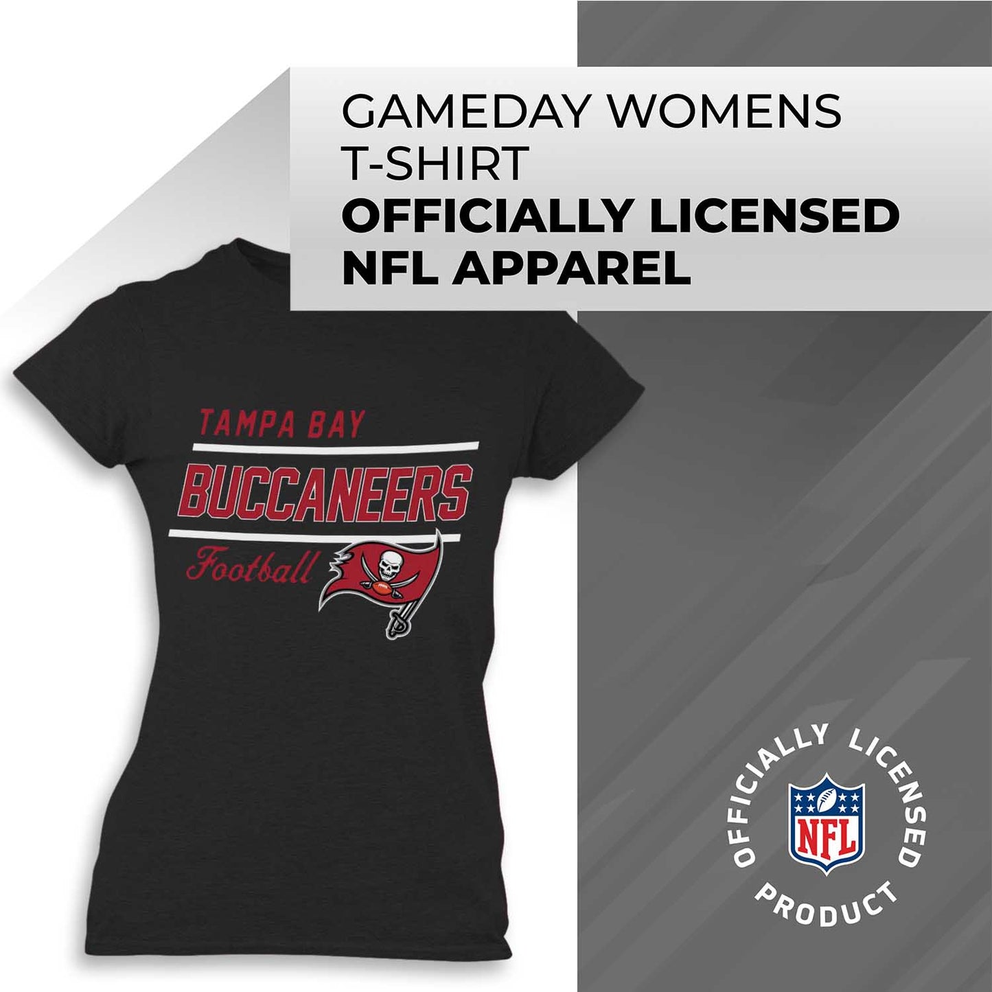 Tampa Bay Buccaneers NFL Womens Plus Size Relaxed Fit T-Shirt - Black