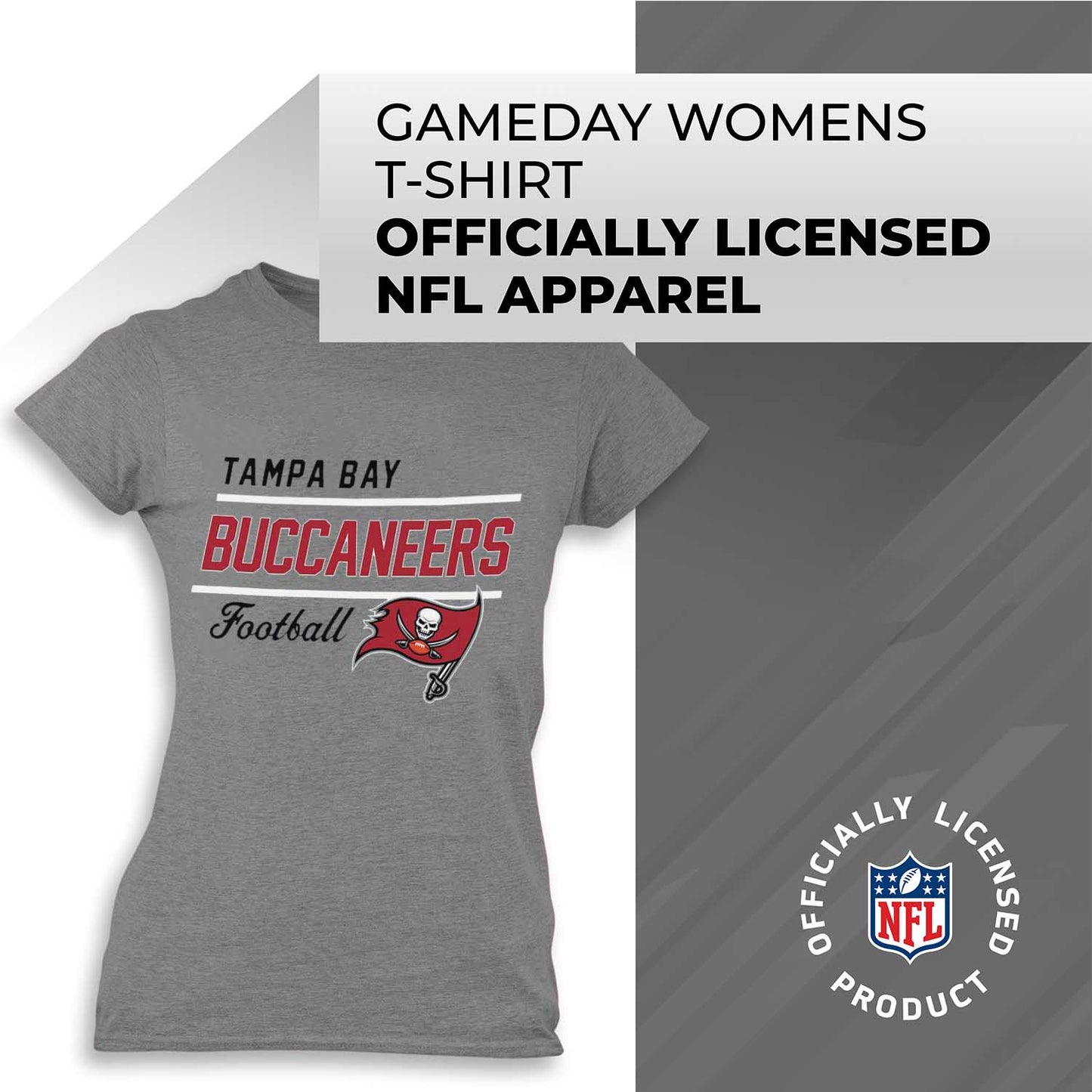 Tampa Bay Buccaneers NFL Womens Plus Size Relaxed Fit T-Shirt - Gray