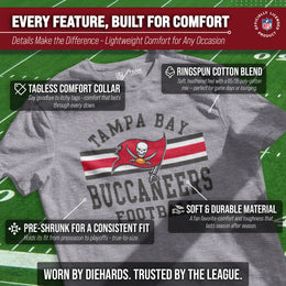 Tampa Bay Buccaneers NFL Adult Short Sleeve Team Stripe Tee - Sport Gray