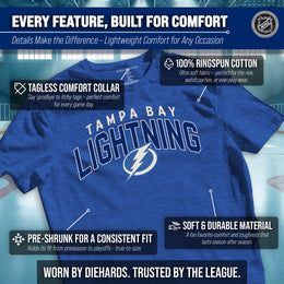 Tampa Bay Lightning NHL Adult Powerplay Heathered Unisex T-Shirt - Royal