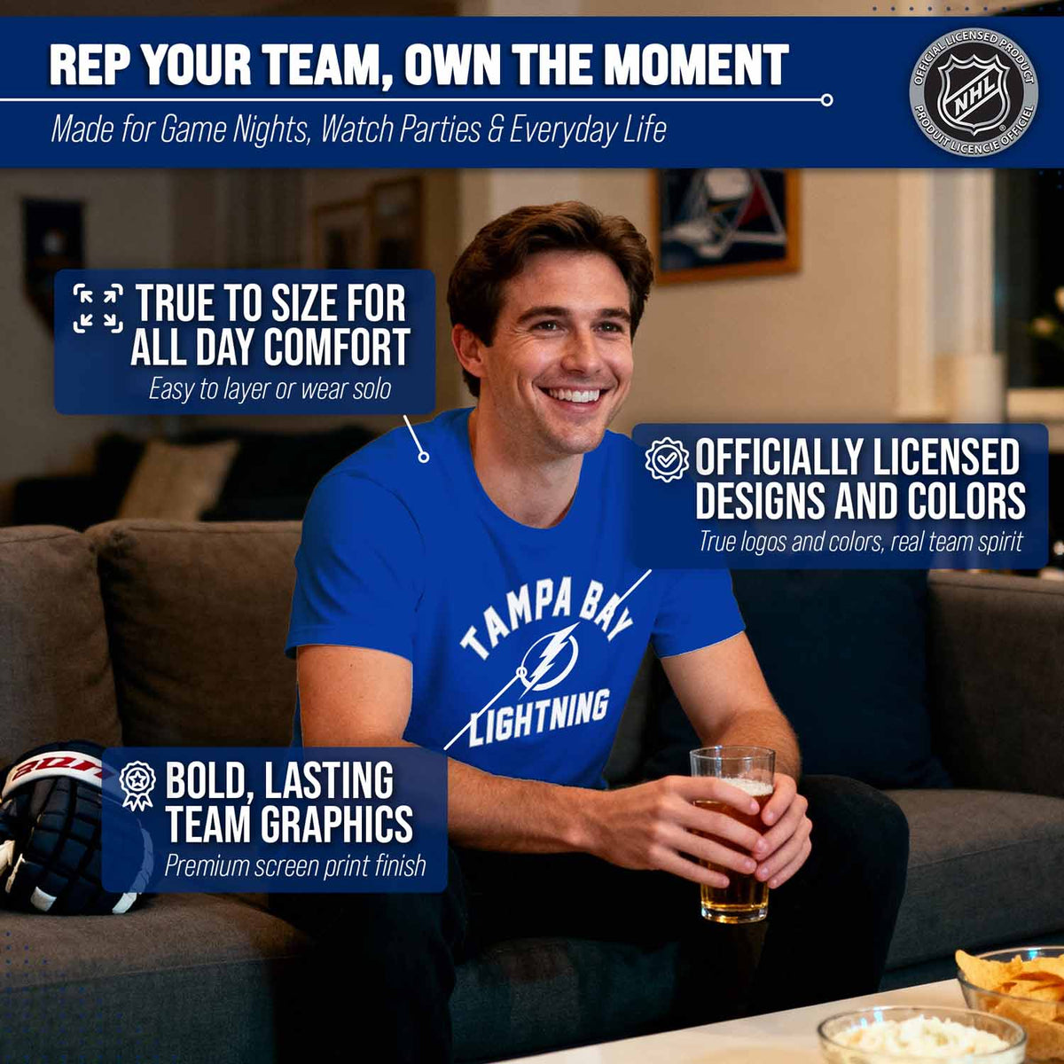 Tampa Bay Lightning NHL Gameday T-Shirt - Royal Blue