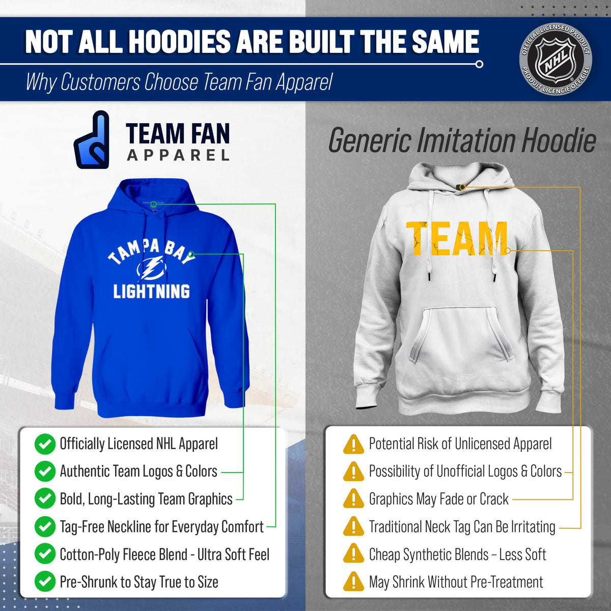 Tampa Bay Lightning Hoodie Pullover Sweatshirt - Royal