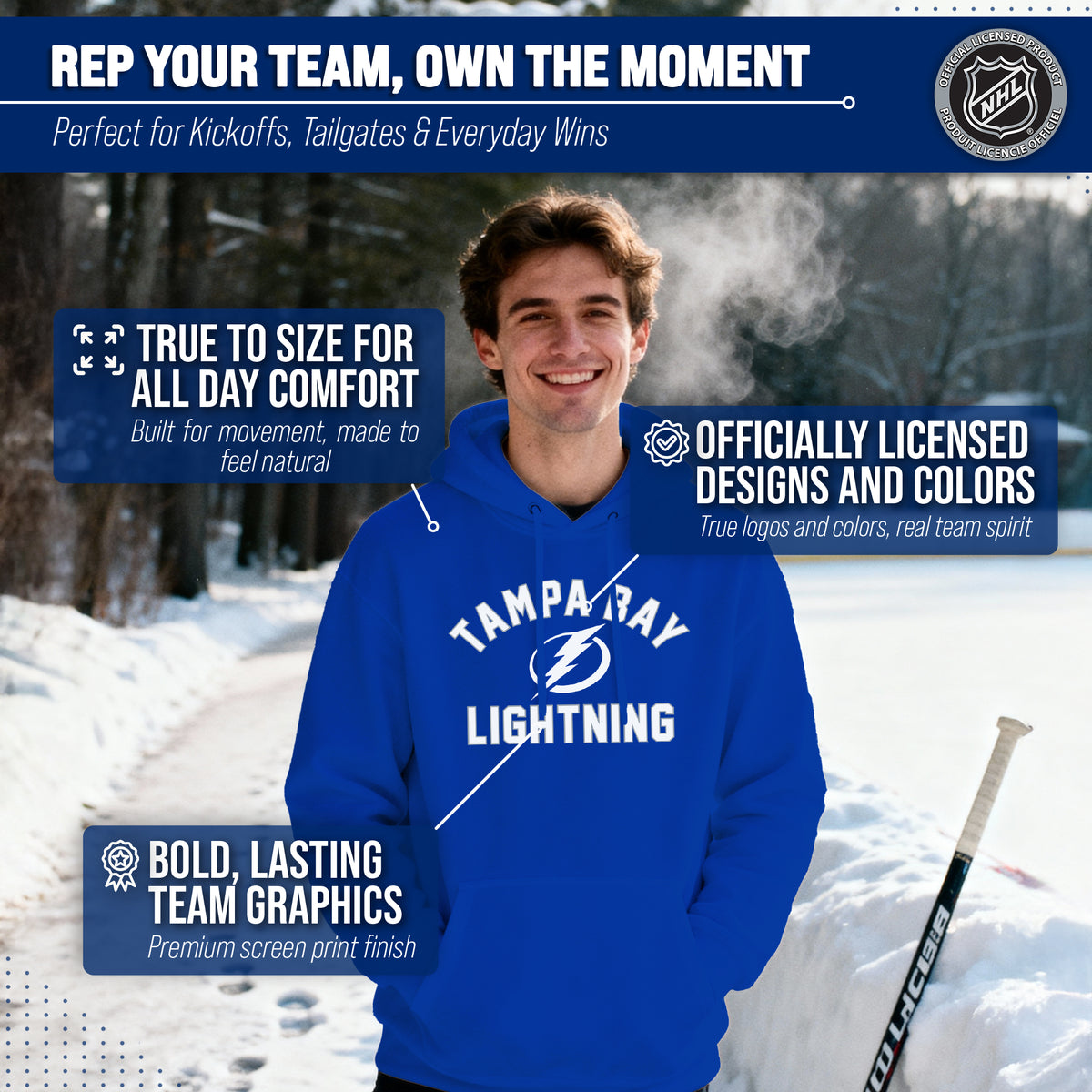 Tampa Bay Lightning Hoodie Pullover Sweatshirt - Royal