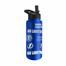 Tampa Bay Lightning NHL Hockey 34oz Stainless Steel Vacuum Insulated Game Day Water Bottle with Flip Straw Lid and Handle - Royal