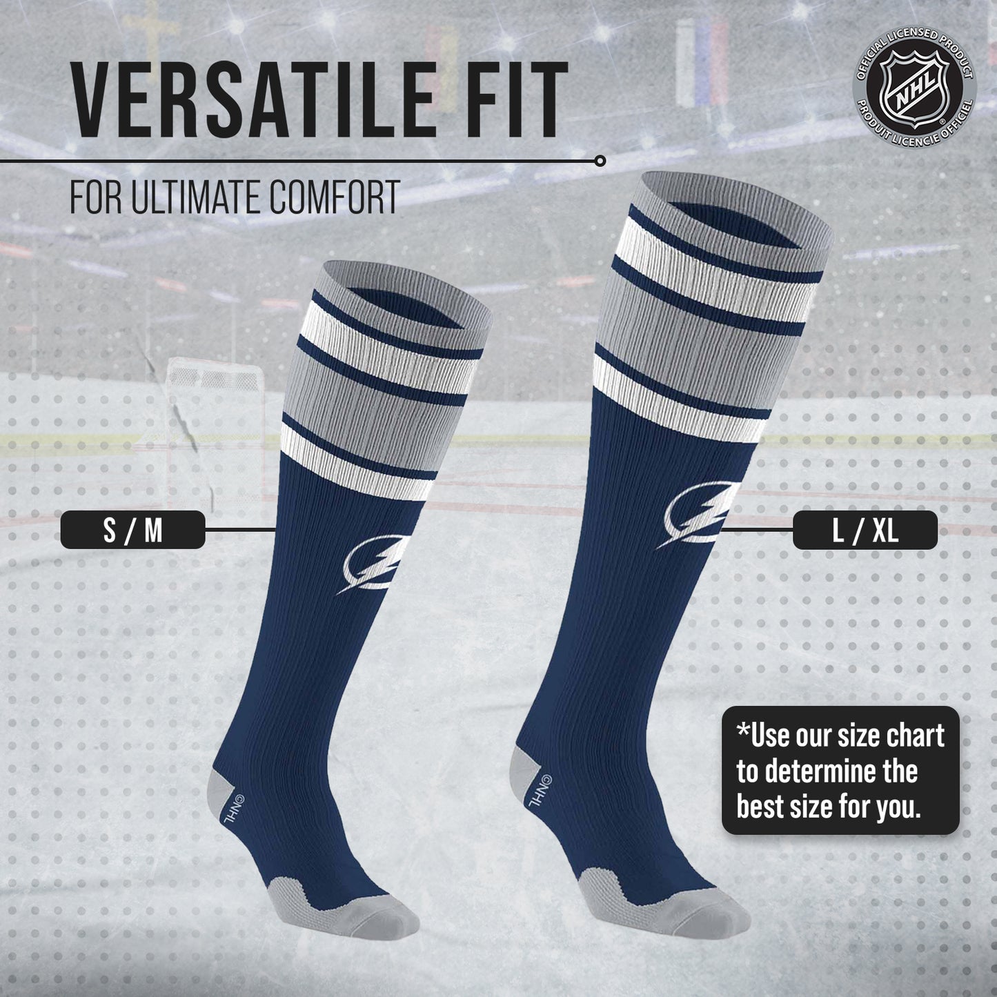 Tampa Bay Lightning NHL Adult Knee High-Performance Socks - Navy