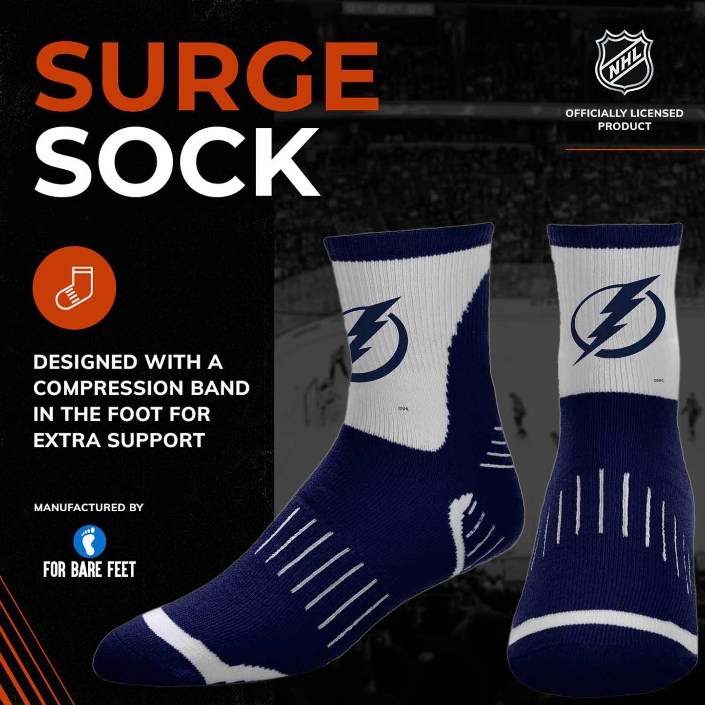 Tampa Bay Lightning NHL Youth Surge Socks - Navy