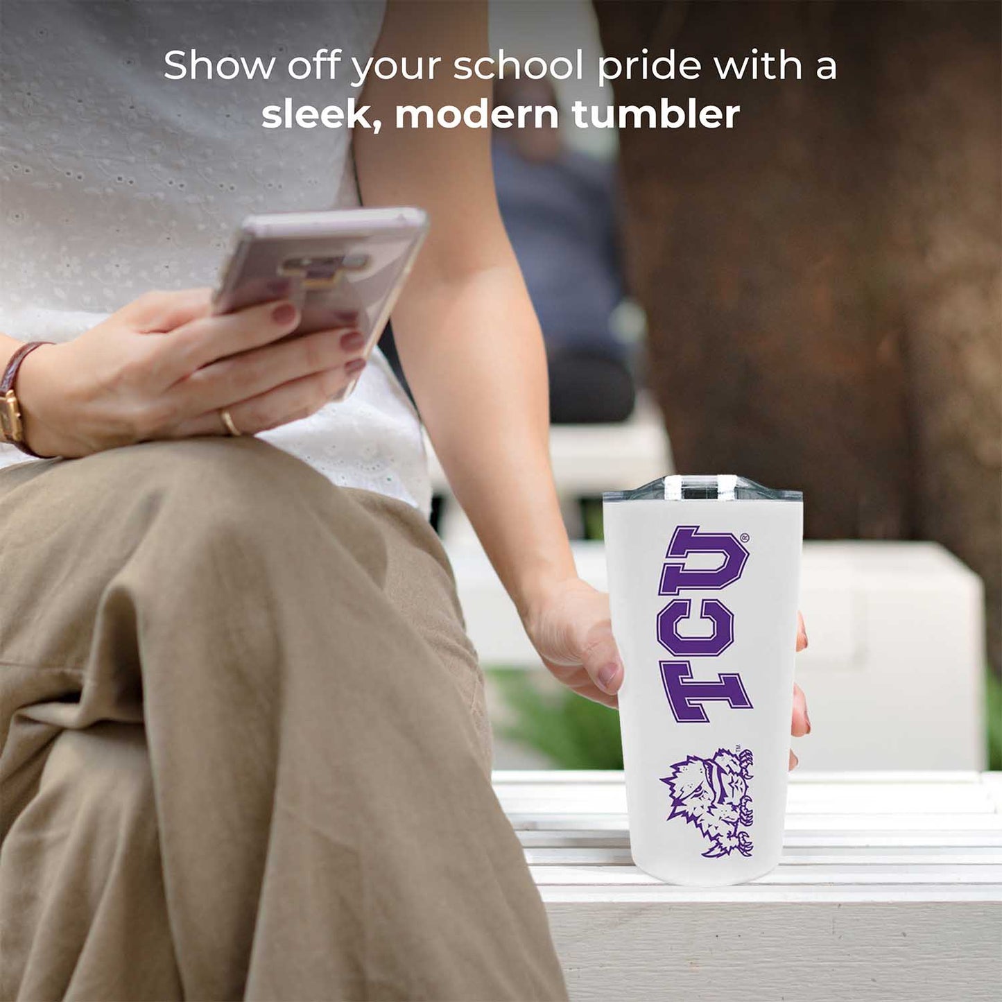 TCU Horned Frogs Campus Colors  NCAA Tumbler - White