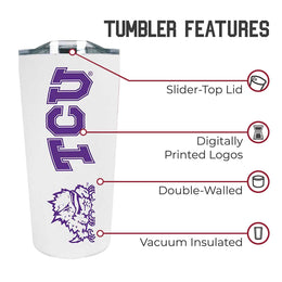 TCU Horned Frogs Campus Colors  NCAA Tumbler - White