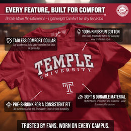 Temple Owls Gameday Cotton T-Shirt for Men and Women