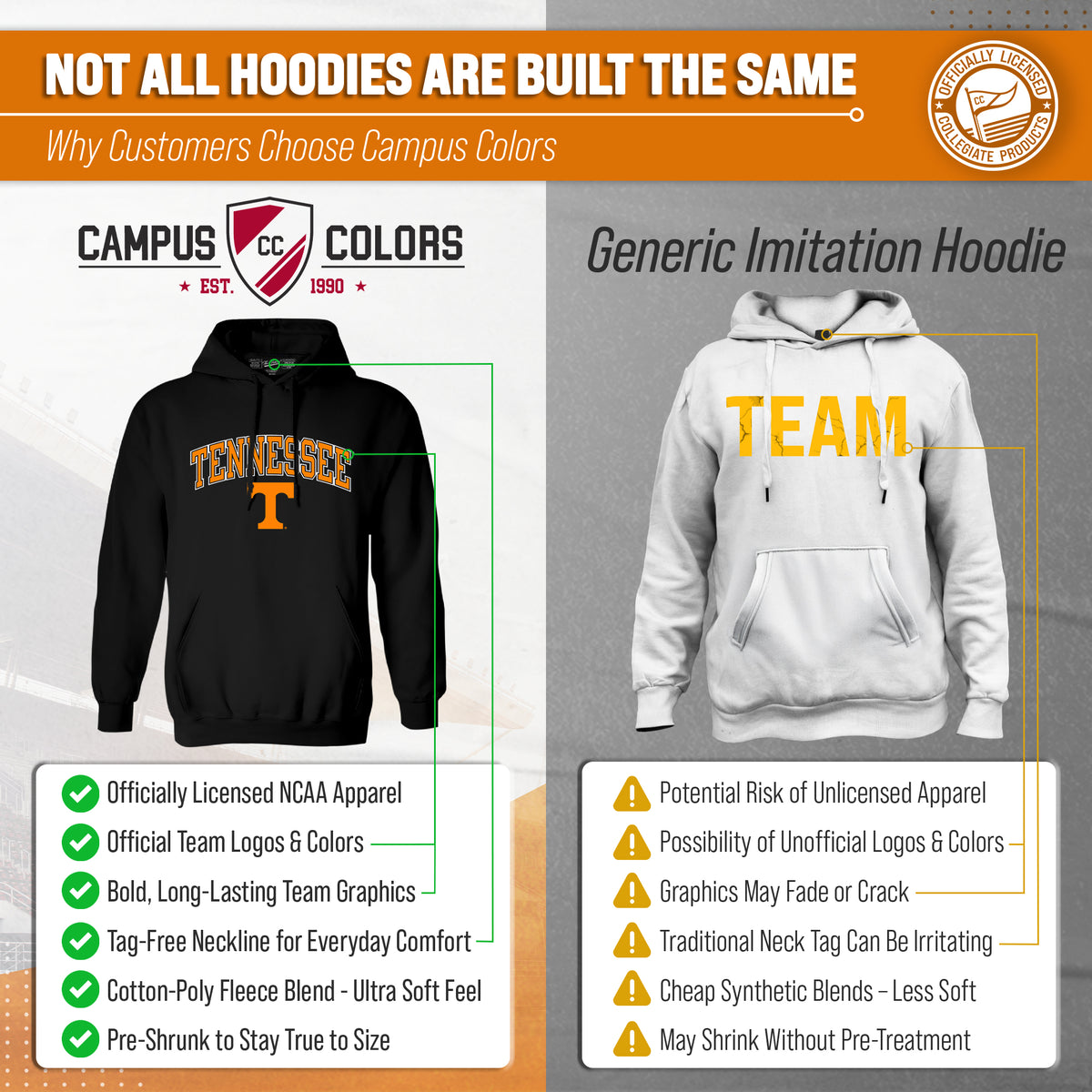 TENN Arch & Logo Gameday Hoodie - Black