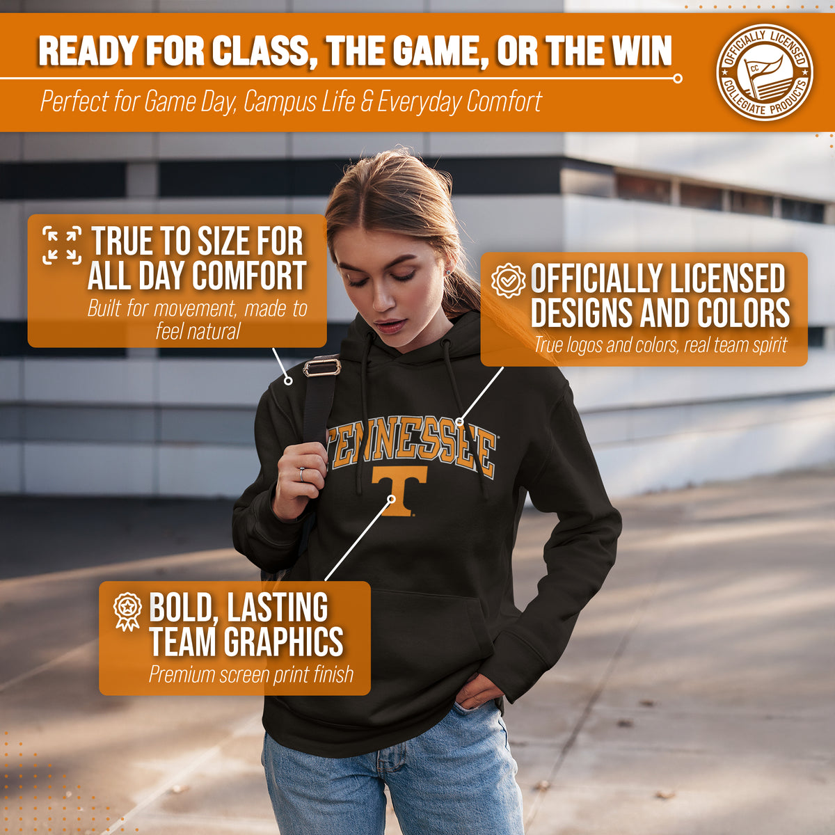 TENN Arch & Logo Gameday Hoodie - Black