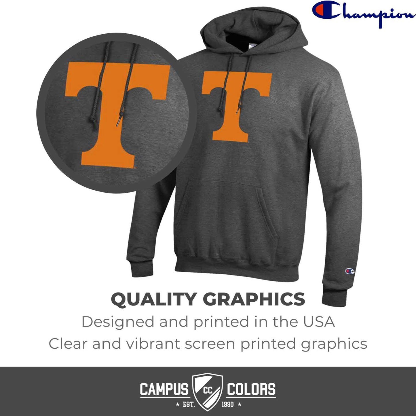Tennessee Volunteers Adult Mascot Fleece Hooded Sweatshirt - Charcoal