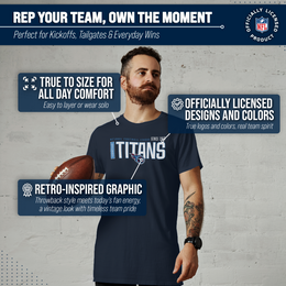 Tennessee Titans NFL Adult Modern Endzone Tag-Less T-Shirt - Navy