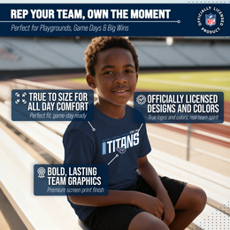Tennessee Titans NFL Youth Modern Endzone T-Shirt Unisex Boys Girls - Navy