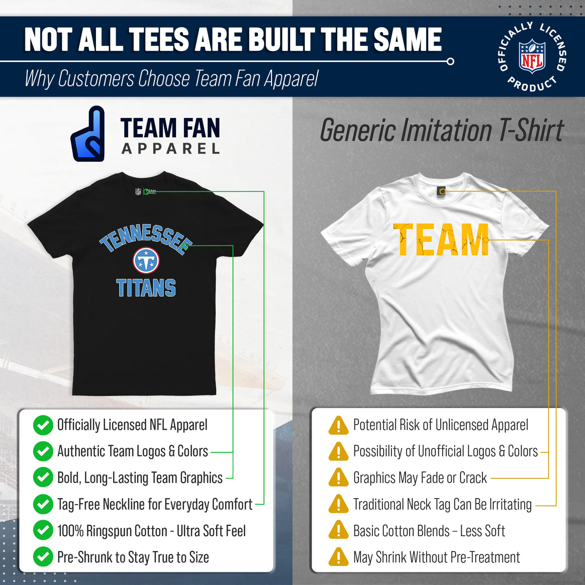 Tennessee Titans NFL Gameday T-Shirt for Men and Women - Black